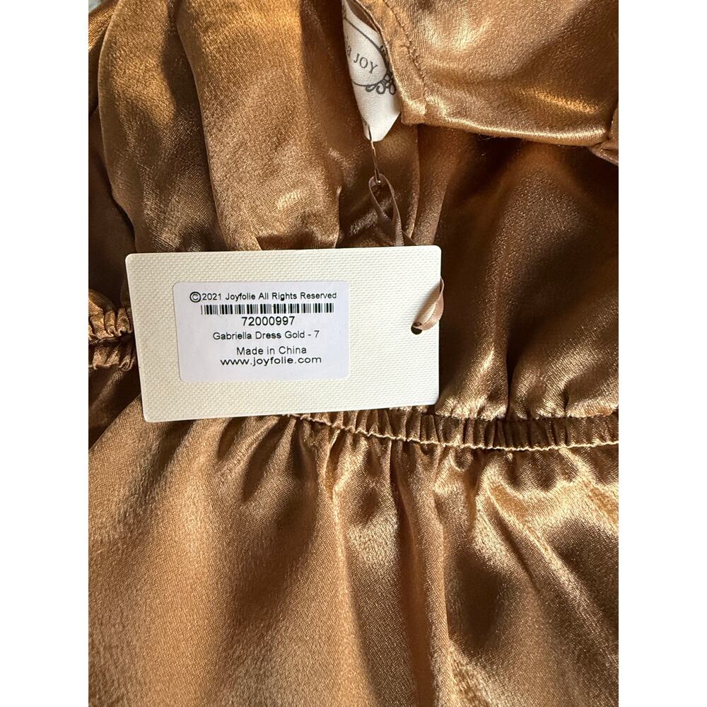 Joyfolie Mia Joy Girl’s Gabriella Dress in Gold Size 7 - Picture 6 of 7